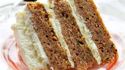 Zucchini Banana Cake with Whipped Cream Cheese Frosting