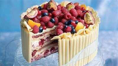 White chocolate and raspberry marquise