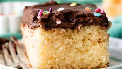 Yellow Sheet Cake with Chocolate Frosting
