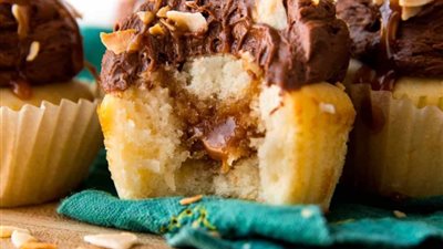 Chocolate Caramel Coconut Cupcakes