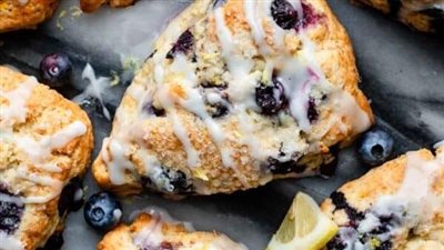 Glazed Lemon Blueberry Scones