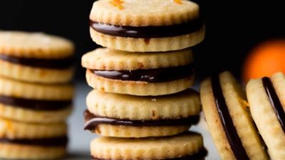 Orange Butter Cookies with Chocolate Ganache