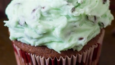 Chocolate Cupcakes With Mint Chip Frosting